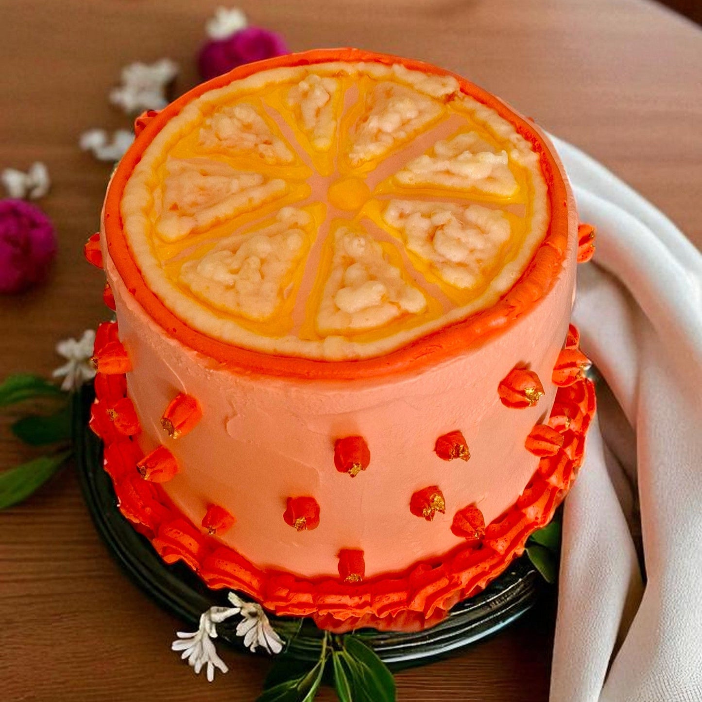 Portakal Dilimli Tasarım Pasta