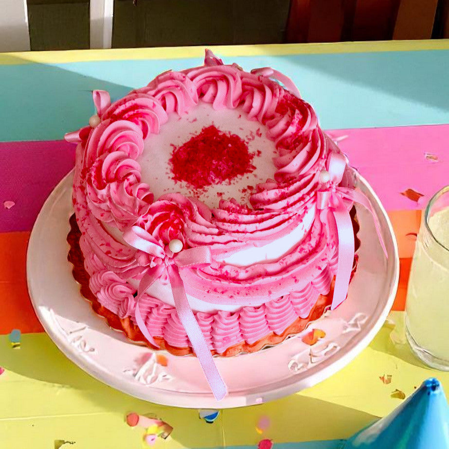 Toz Pembe Doğum Günü Pastası