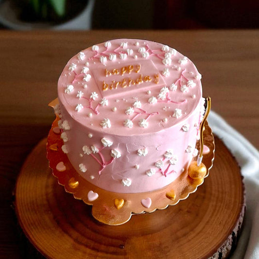 Pembe Happy Birthday Konsept