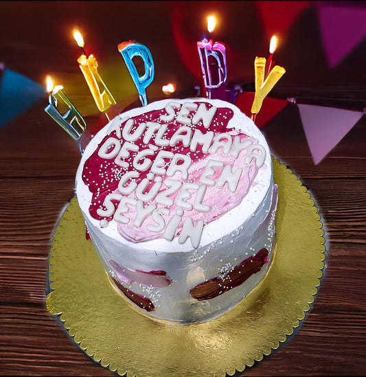 Kişiye Özel Yazılı Yaş Günü Pastası