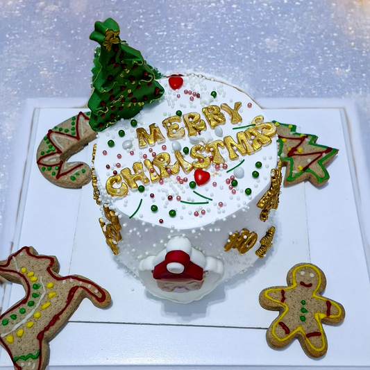 Yeni Yıl "Merry Christmas" Temalı Pasta